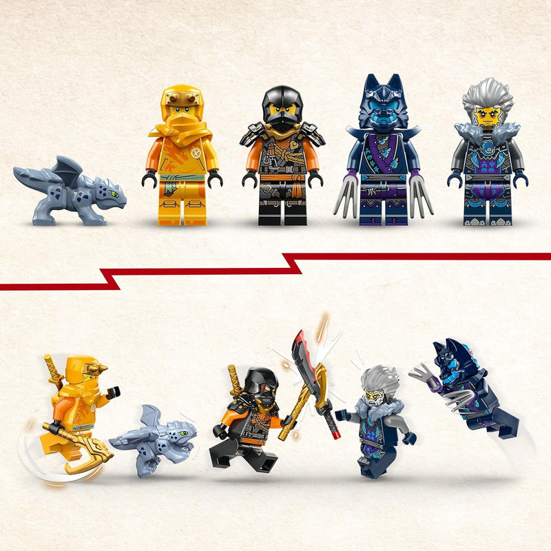 LEGO NINJAGO Arins Ninja-Geländebuggy, Ninja-Spielzeug mit Auto, Drache und 4 Mini-Figuren, Abenteue