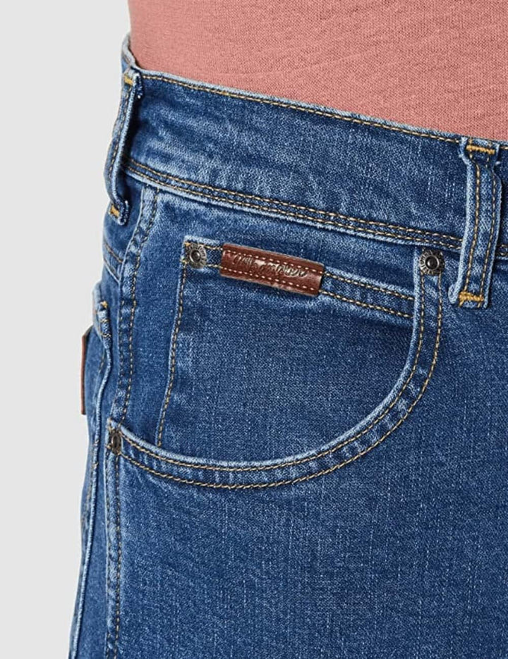 Wrangler Herren Jeans Texas - Regular Fit - Blau - Arm Strong W29-W50 Stretch 30W / 32L Best Rocks,