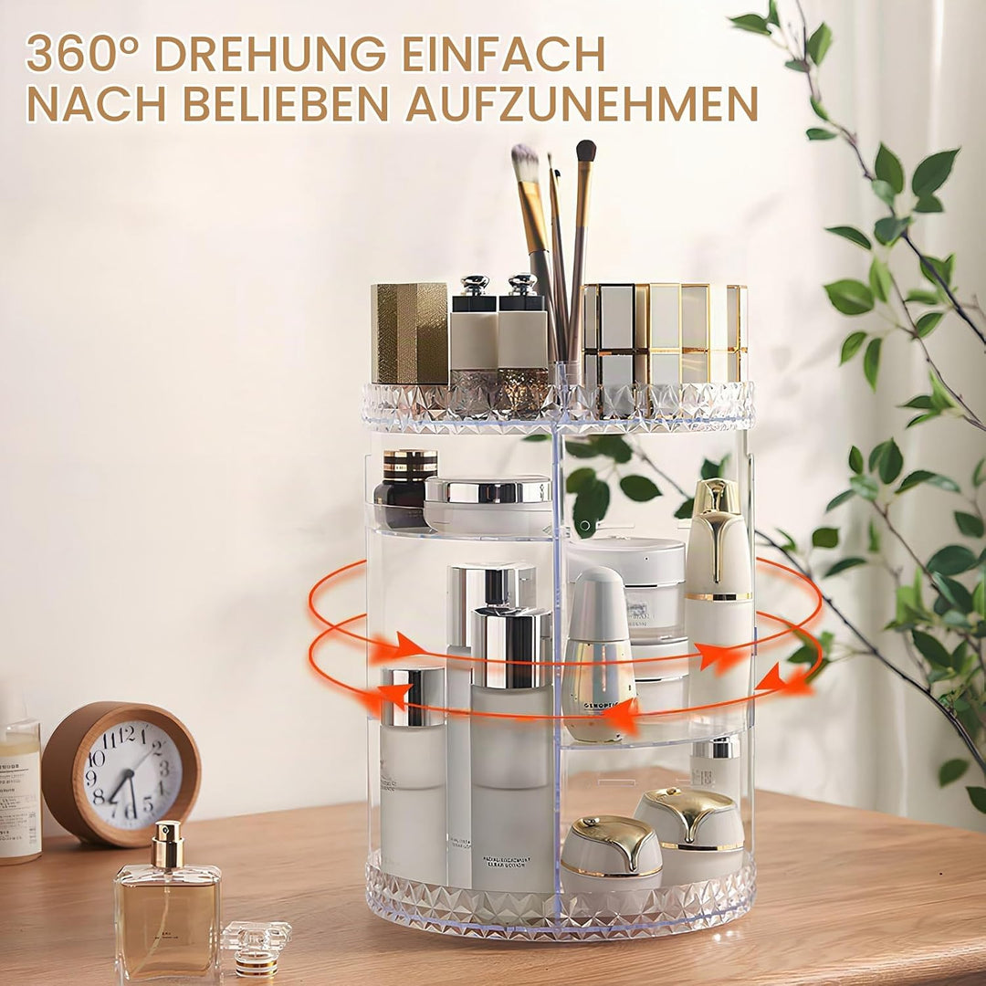 360 Grad drehbarer Make-up-Organizer, Acryl Make-up Organizer für Parfüm Kosmetik Lippenstift, gross