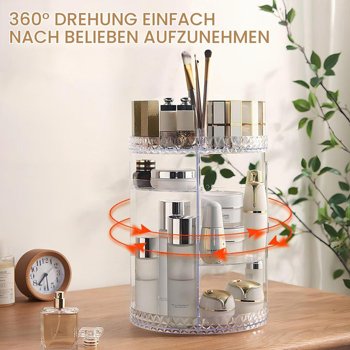 360 Grad drehbarer Make-up-Organizer, Acryl Make-up Organizer für Parfüm Kosmetik Lippenstift, gross