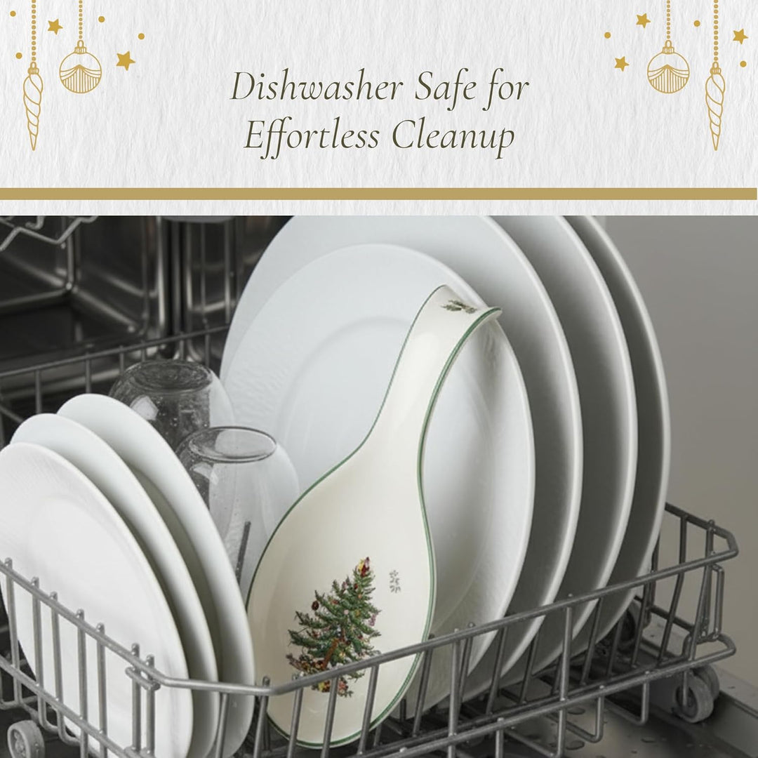 Spode Weihnachtsbaum-Löffelablage, 30,5 cm, festliche Kochutensilienablage, Weihnachtsspatel & Schöp