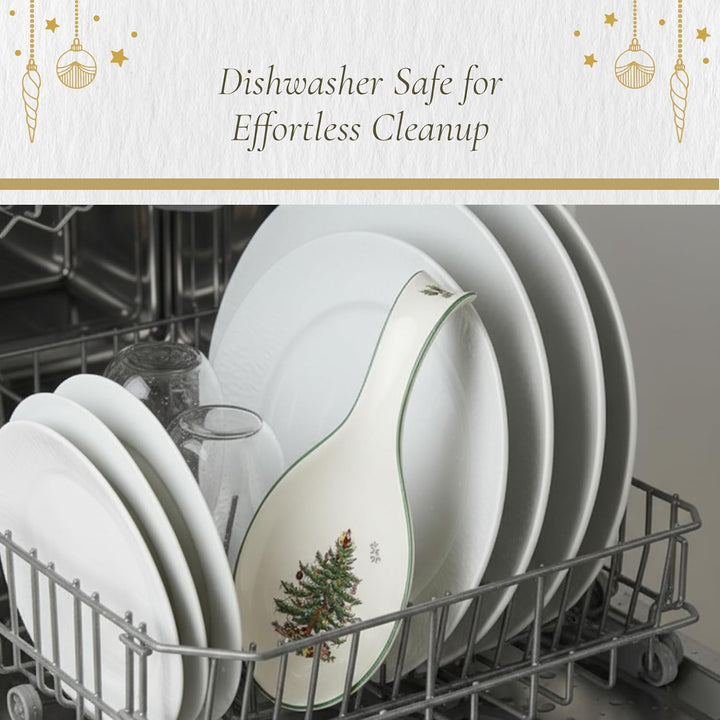 Spode Weihnachtsbaum-Löffelablage, 30,5 cm, festliche Kochutensilienablage, Weihnachtsspatel & Schöp