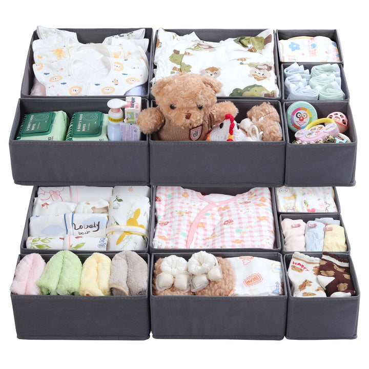 ORLISA 14er Set Schubladen Organizer kompatibel mit MALM andere Kommoden, Faltbare Aufbewahrungsboxe