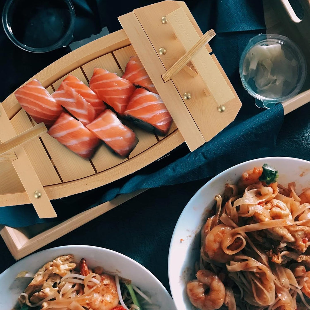 Sushi Boot 50cm Bootsförmiger Sashimi Servierteller Wiederverwendbares Präsentationstablett für Sush