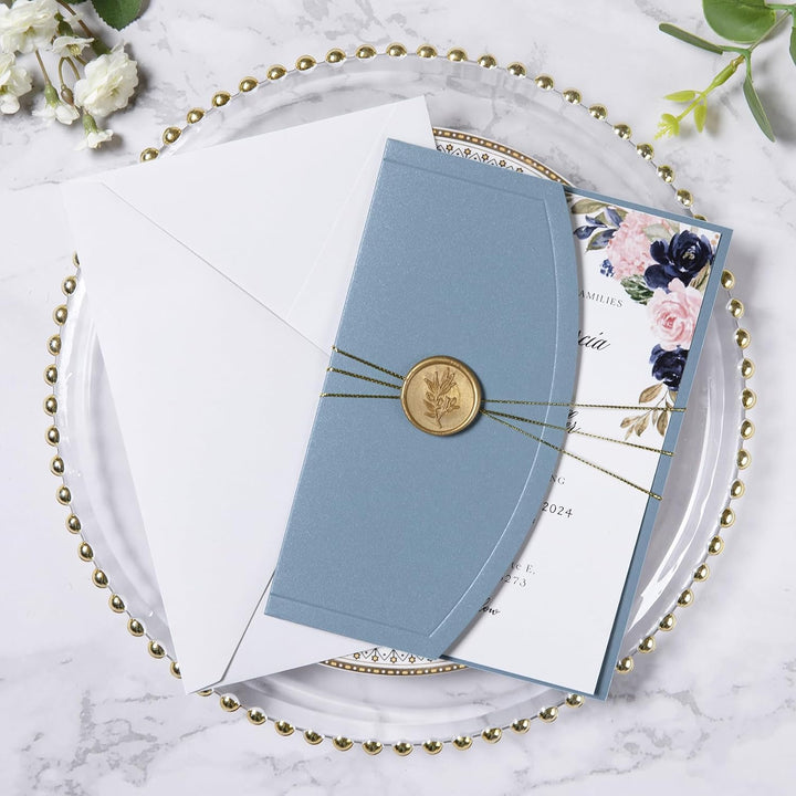 Ponatia - Hochzeitseinladungskarten-Set, 20 Einladungskarten zur Hochzeit, 12,7 x 17,8 cm, mit Umsch