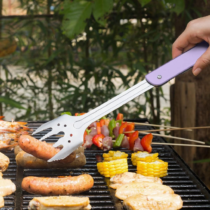 ROXON S601 14" 6 in 1 MBT3 Folding Grill Utensils Set Fork Spatula Grilling Knife Tongs Opener for B