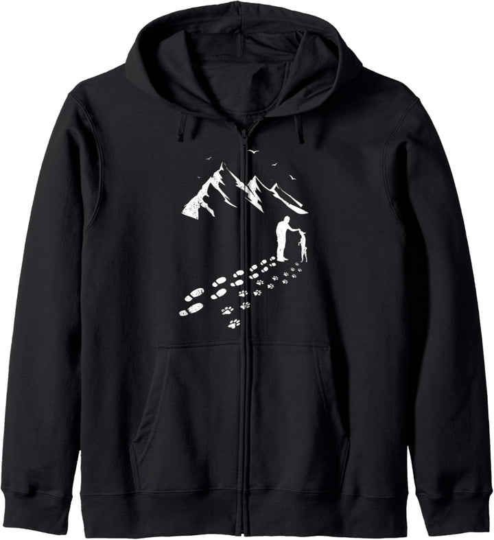 Hundehalter Wandern Alpen Gassi Herrchen Geschenk Gebirge Kapuzenjacke