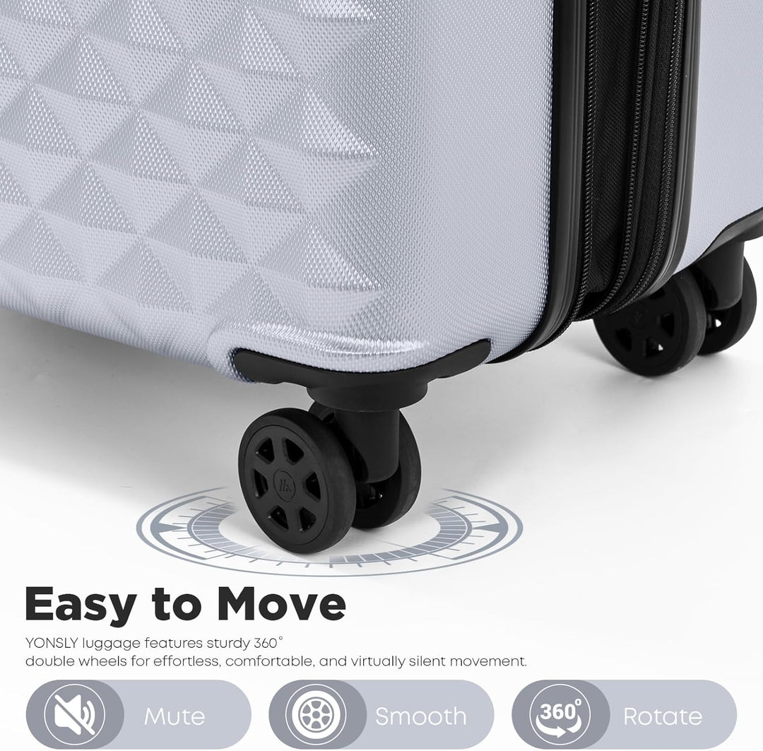 Reisekoffer Suitcase, Erweiterbarer Hartschalenkoffer Trolley mit TSA-Schloss und hochwertigem YKK-R