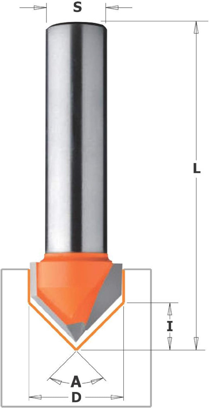 CMT Orange Tools 915.817.11 V (90) HM – Fräser Steckplätze S 12 D 31.7 x 16