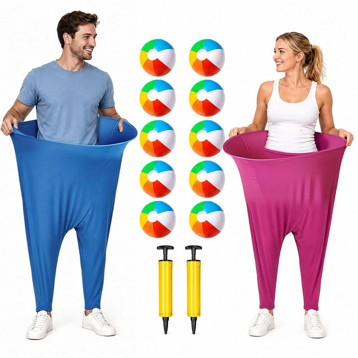2 Stück Granny Pants Yard Game, Granny Pants Spiel mit 10 Hüpfbällen und 2 Ballonpumpe, Lustige Ries