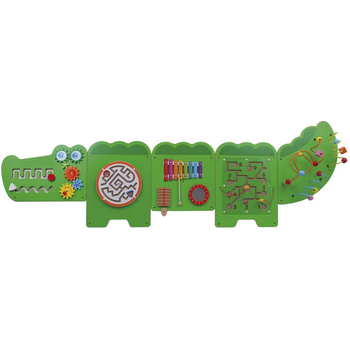 TikTakToo 97245 VIGA 50346 Krokodil-Wandspiel, 5-teilig, unterschiedliche Spielelemente, Motorik, Kl