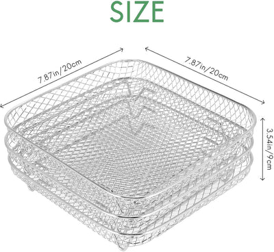 Pyatofyy Airfryer Rack, Square Dreischichtiges Luftfritteusen-dörrgestell, Heissluftfritteuse Airfry