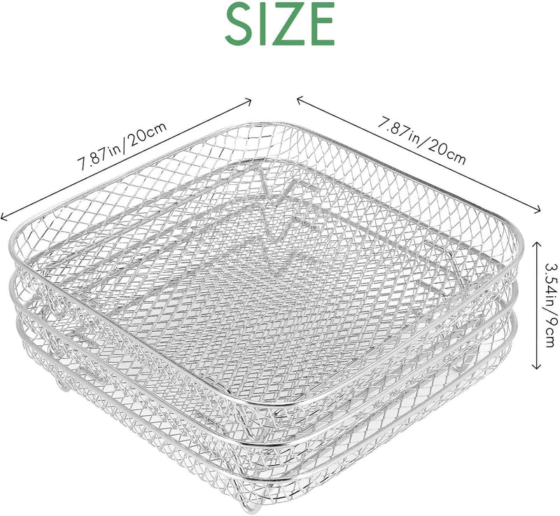 Pyatofyy Airfryer Rack, Square Dreischichtiges Luftfritteusen-dörrgestell, Heissluftfritteuse Airfry