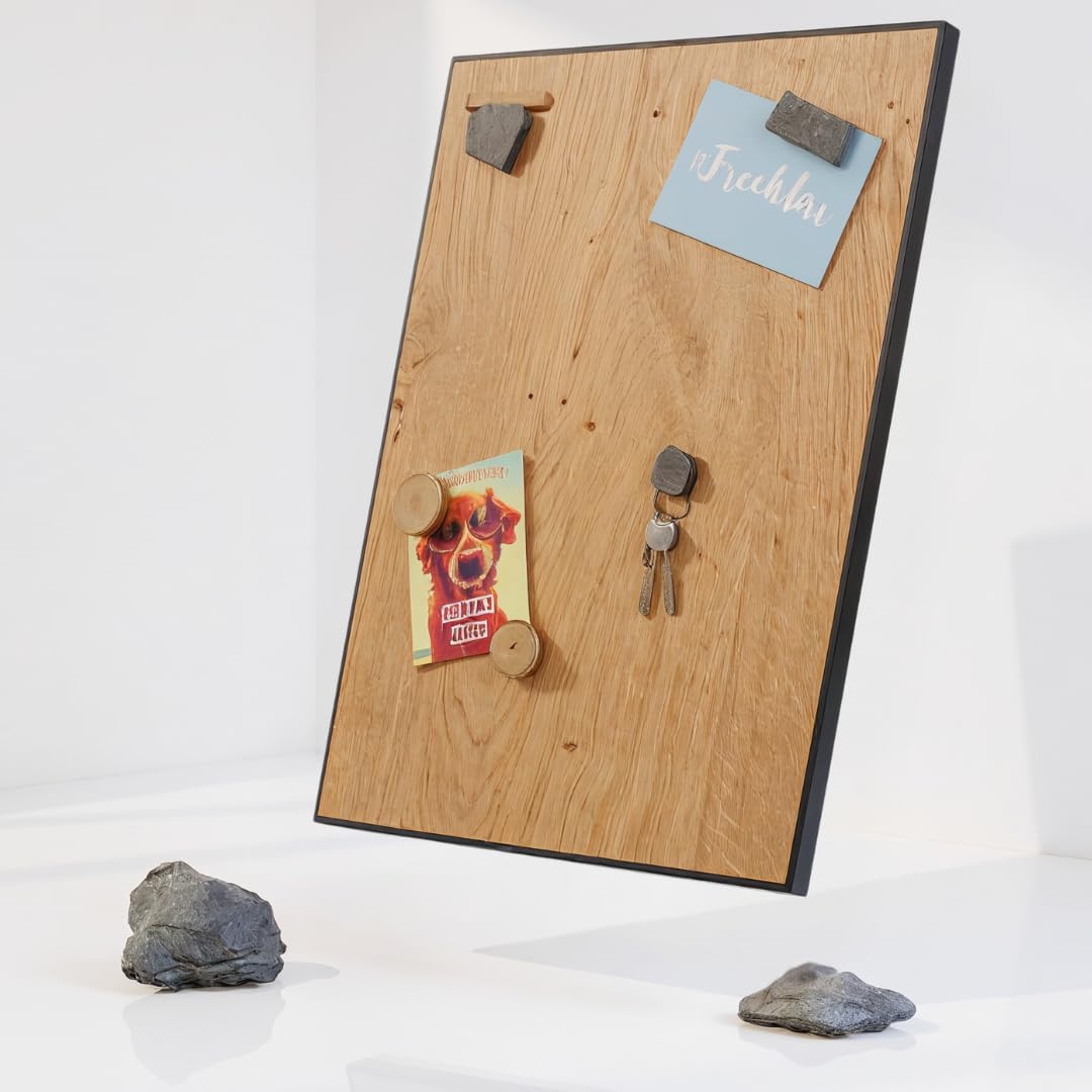 Magnettafel Echt Holz Eiche (Magnetwand+Kreidetafel+Pinnwand+Memoboard) verschiedene Grössen 20x80cm