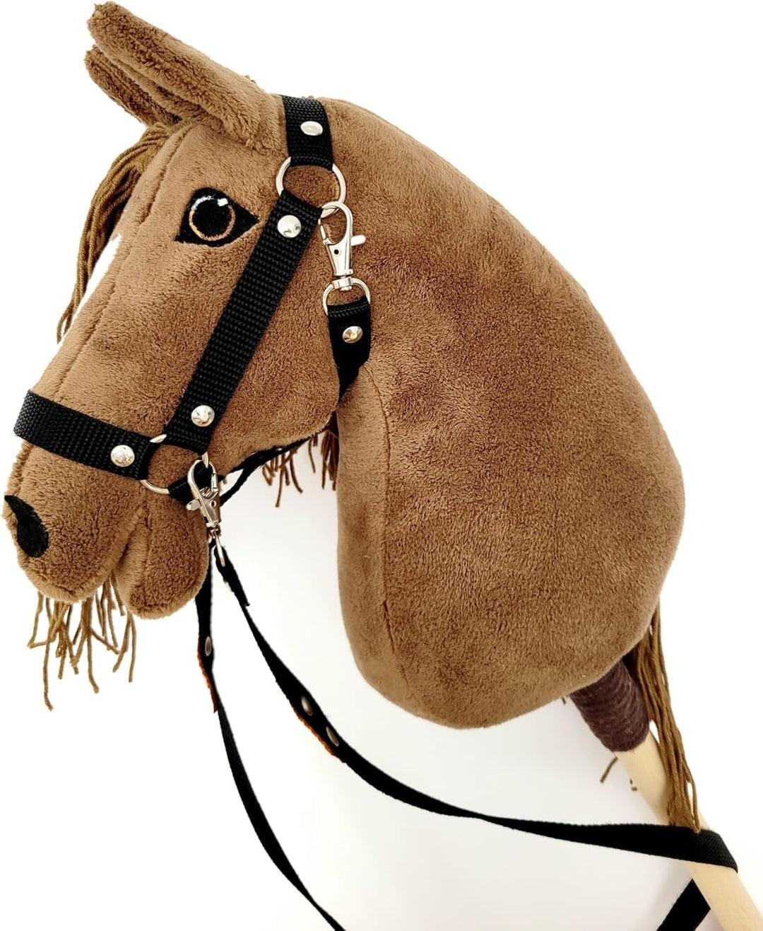 Steckenpferd A4 (Pferd auf einem Stock) Hobby Horse A4 komplett mit Kantar wie auf dem Foto (Hellbra