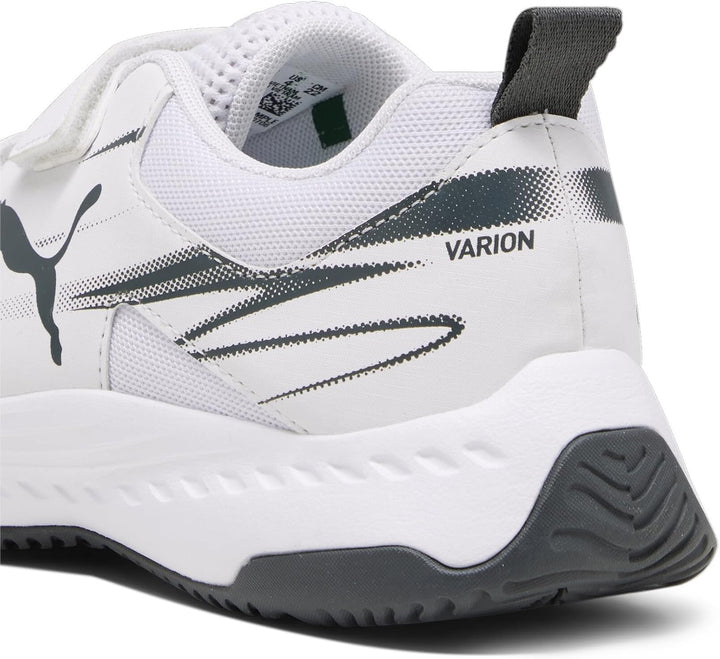 PUMA Unisex Kinder Varion Ii V JrIndoor Court Shoe 29 EU White Shadow Gray, 29 EU White Shadow Gray