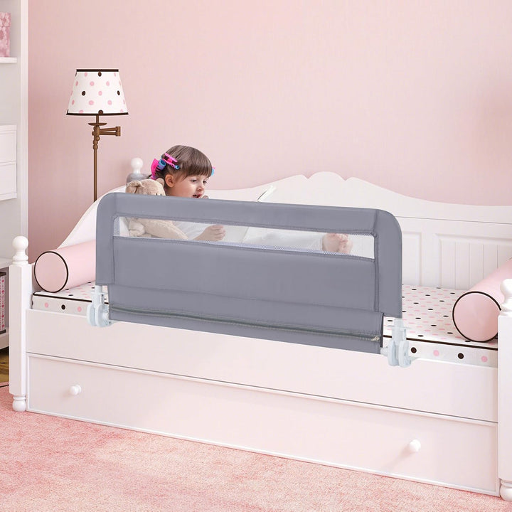 COSTWAY Bettgitter klappbar für Kleinkinder, 100 x 42 cm Bettschutzgitter mit Sicherheitsgurt & abne
