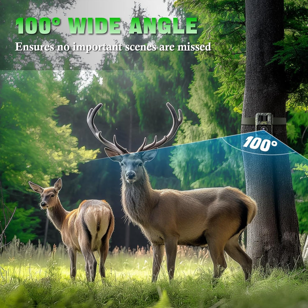 Coolifepro Wildkamera mit Handyübertragung App, 48MP 30FPS Solar WLAN Wildkamera, Wildtierkamera Ein