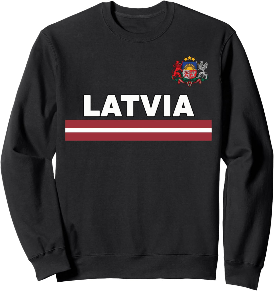 Latvia Sports-style Flag and Emblem Design Sweatshirt