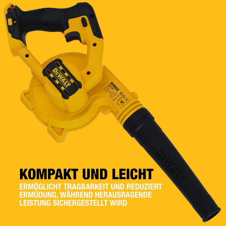 DeWalt Akku-Gebläse / Luftbesen (18V, 290 km/h Blasgeschwindigkeit, drei-Stufen-Schalter, Lieferung