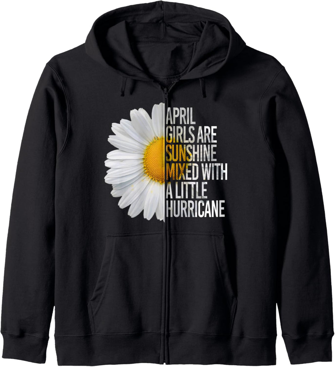 Daisy Flower April Girls Sunshine Mixed Hurricane Kapuzenjacke