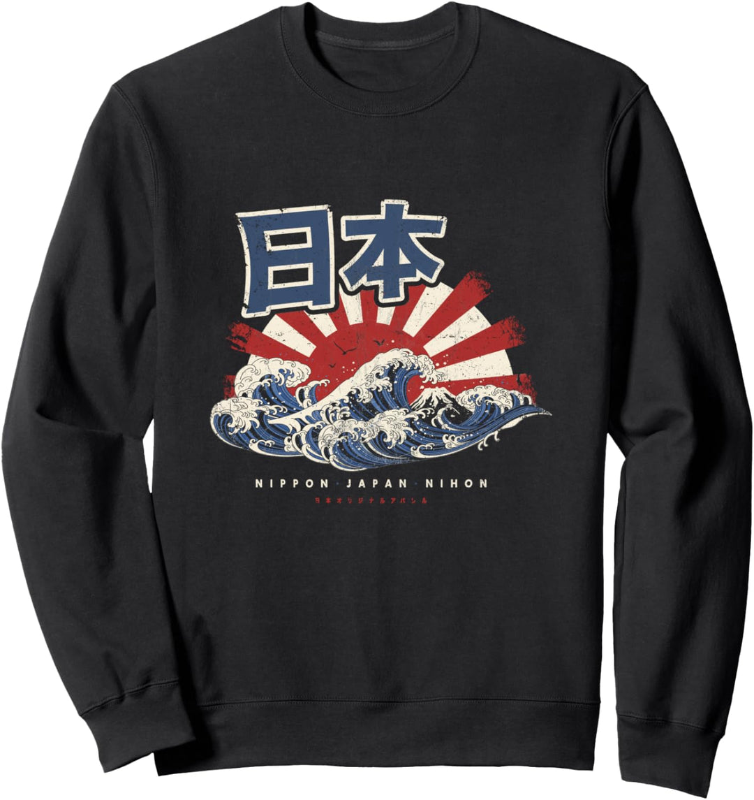 Japan Nihon Nippon Fujiyama Otaku Great Wave Off Kanagawa Sweatshirt
