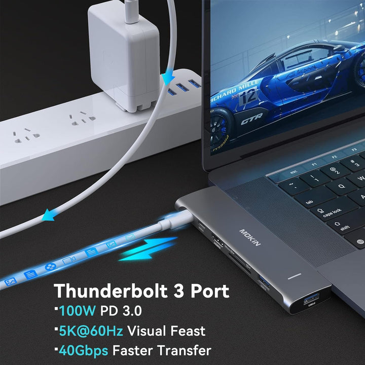 USB-C-Adapter für MacBook Pro 2020, MacBook Pro USB Adapter HDMI MacBook Pro Dongle mit 4KHDMI, 2 US