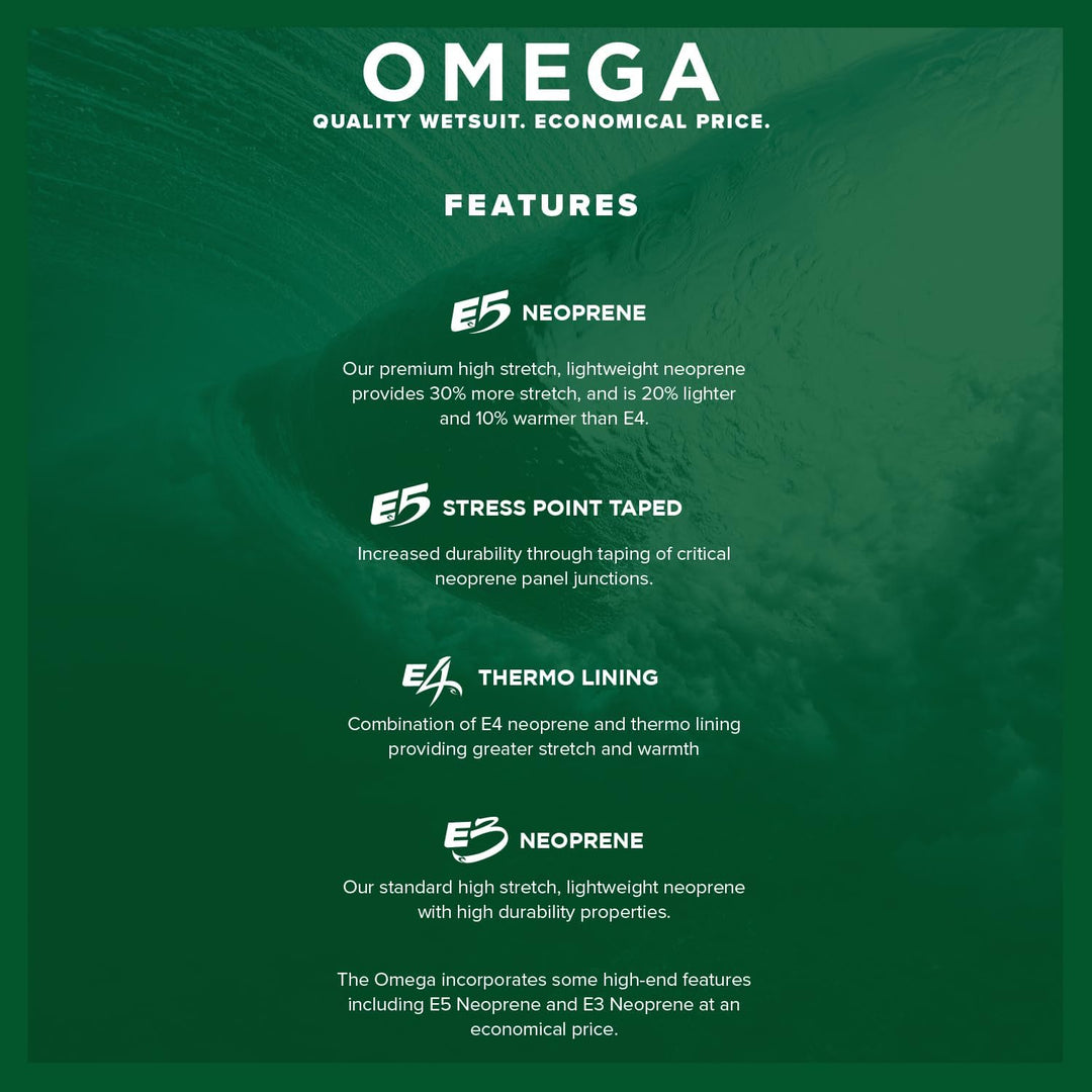 RIP CURL - Omega 4/3 mm Neoprenanzug Back Zip - dehnbares Neopren und verstärkte Nähte, ideal für Wa