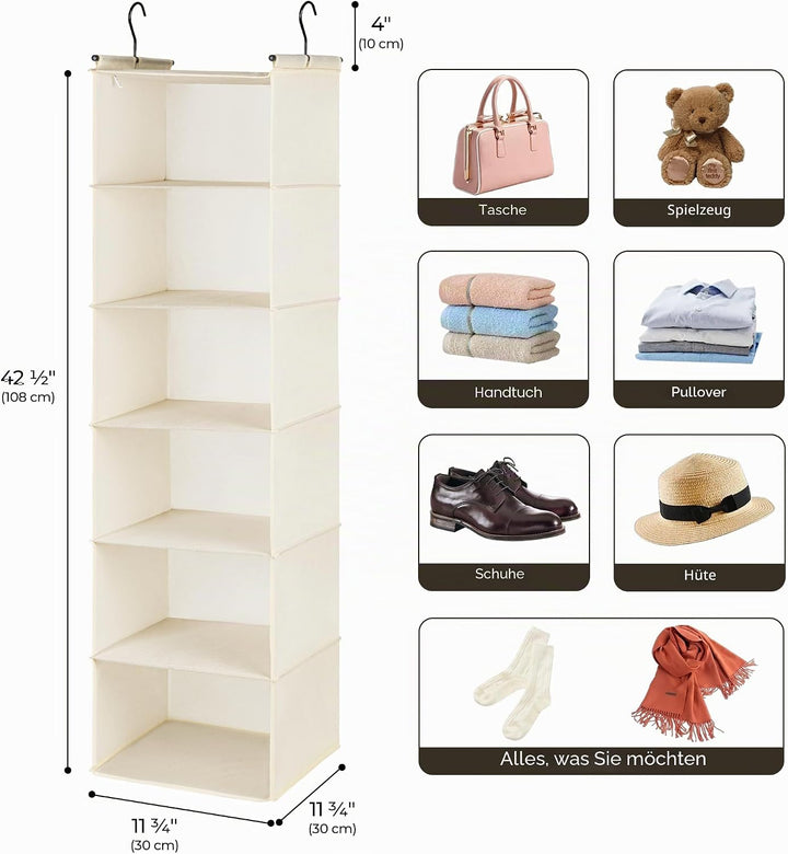 GRANNY SAYS Hängeregal Schrank mit 6 Fächern, 1 Stück Hängeaufbewahrung Kleiderschrank Organizer Hän