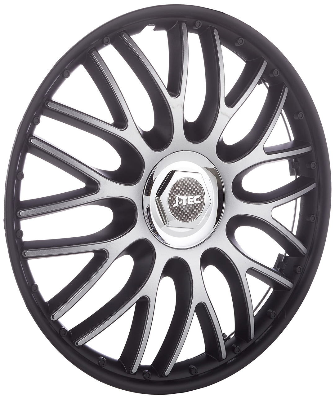 Satz J-Tec Radzierblenden Orden 16-Zoll Schwarz + Chrom Ringe 16-inch Schwarz + Chrom Ringe, 16-inch