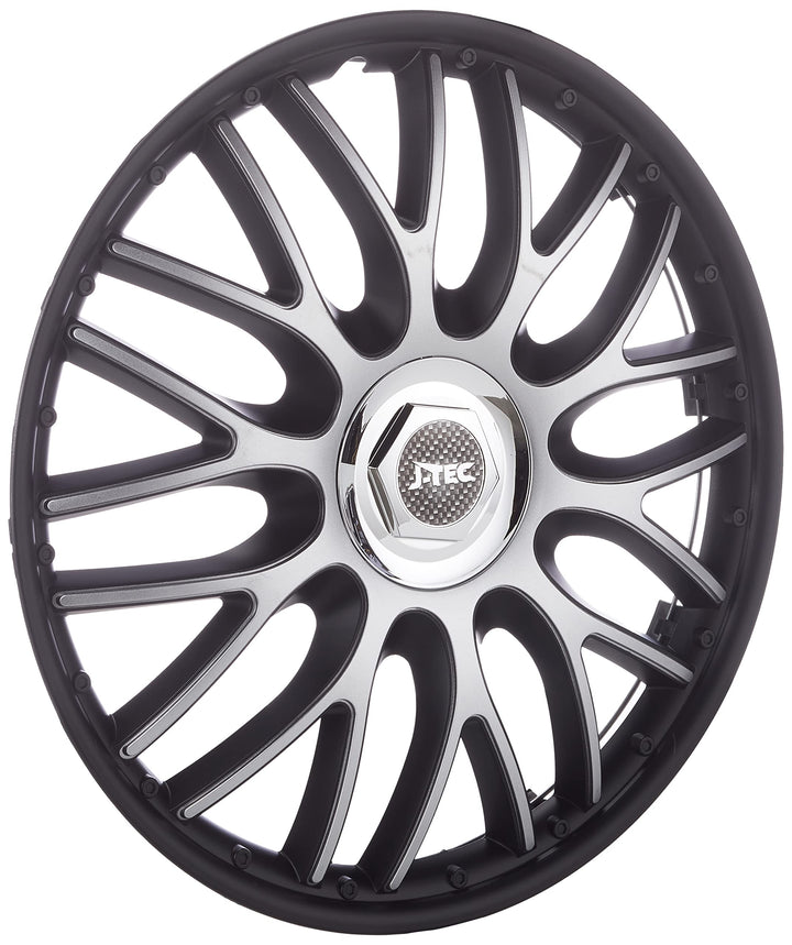 Satz J-Tec Radzierblenden Orden 16-Zoll Schwarz + Chrom Ringe 16-inch Schwarz + Chrom Ringe, 16-inch