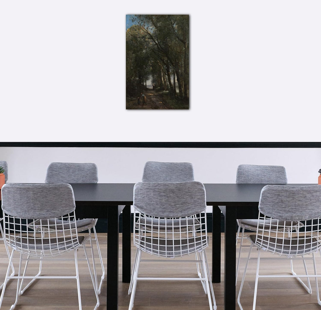 Printed Paintings Leinwand (70x100cm): Camille Corot - EIN Weg durch die Bäume 70x100 cm, 70x100 cm