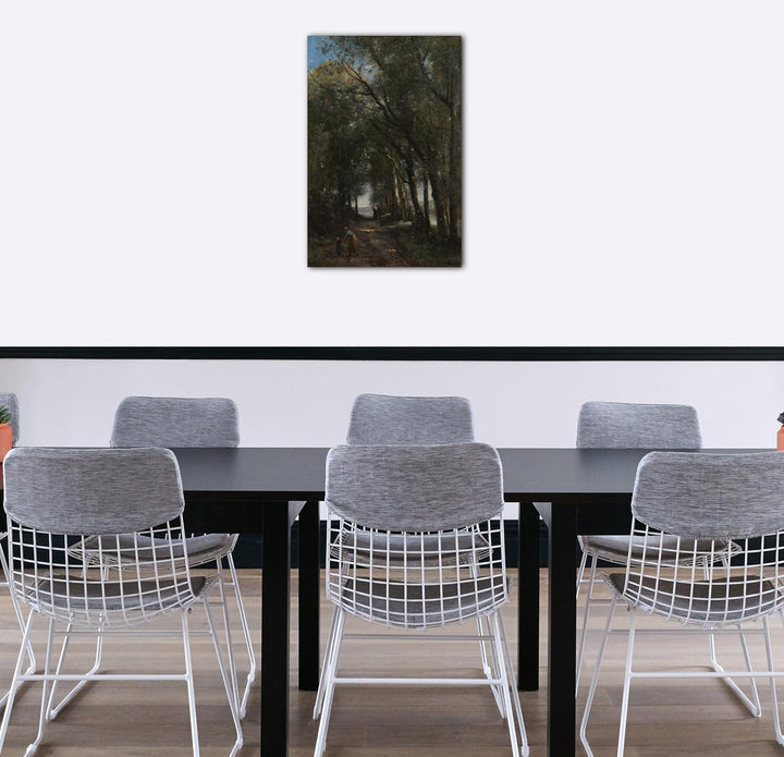 Printed Paintings Leinwand (70x100cm): Camille Corot - EIN Weg durch die Bäume 70x100 cm, 70x100 cm