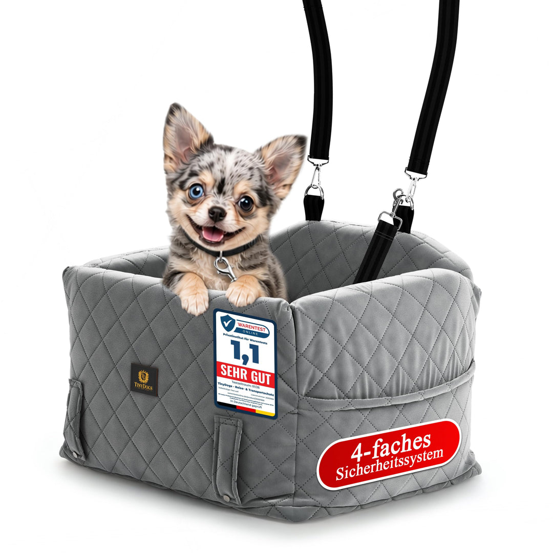 Hunde Autositz für kleine bis mittlere Hunde, Premium Hundesitz Auto waschbar mit Sicherheitsleine,