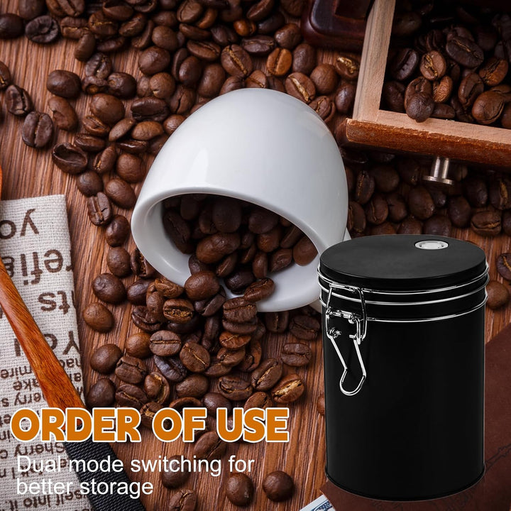 450ml Kaffeedose Edelstahl Luftdicht Mit Ventil, 2 Stuck Kaffeedose Luftdicht Aus Edelstahl, 2 Silbe