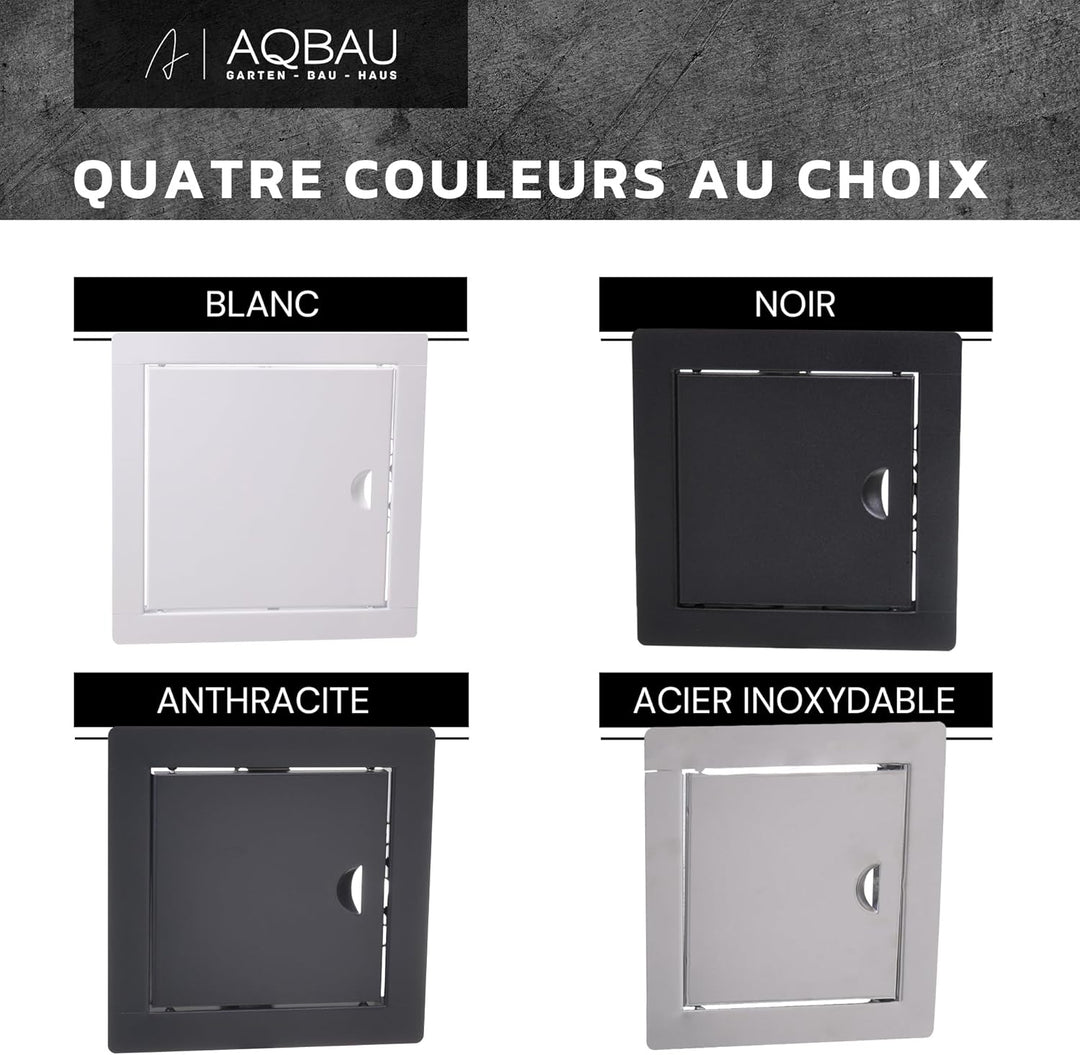 Aqbau® Revisionstür Schwarz Revisionsklappe Revision Wartungstür Metall Schnappverschluss (Einbaumas