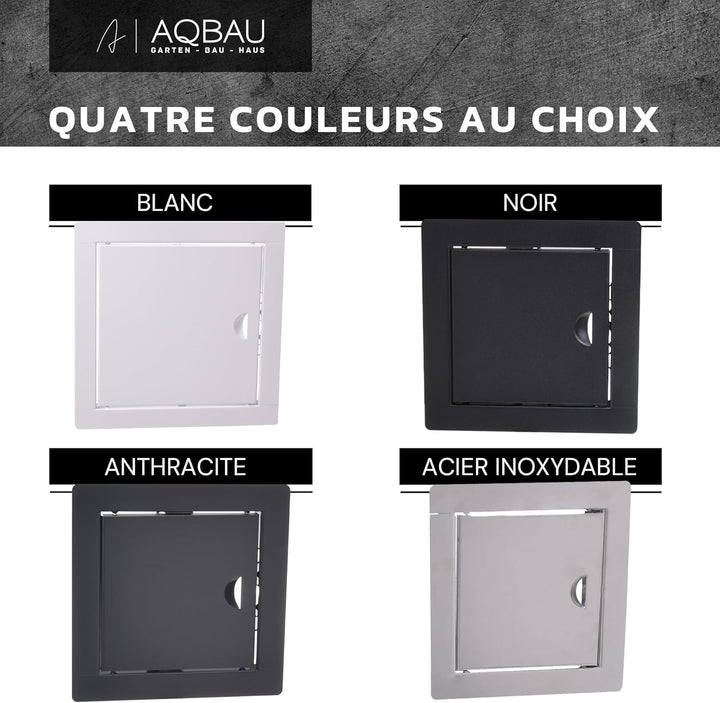 Aqbau® Revisionstür Schwarz Revisionsklappe Revision Wartungstür Metall Schnappverschluss (Einbaumas