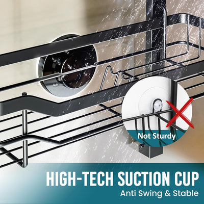 TAILI Saugnapf Hängende Duschablage Zum Hängen mit Rasierständer & Seifenhalter, Shower Shelf Mit 4