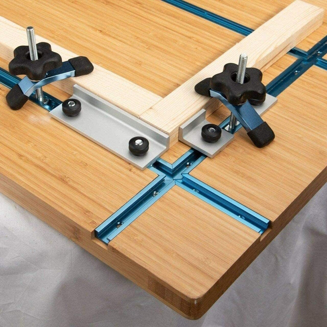 POWERTEC 71698V 7,6 cm T-Schienen-Kreuzungs-Set mit vorgebohrten Befestigungslöchern, für universell
