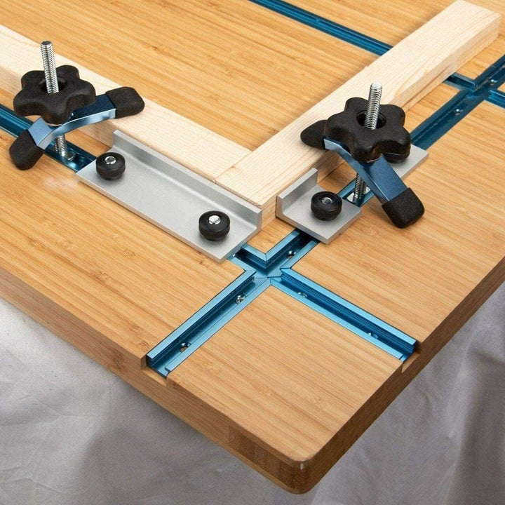 POWERTEC 71698V 7,6 cm T-Schienen-Kreuzungs-Set mit vorgebohrten Befestigungslöchern, für universell
