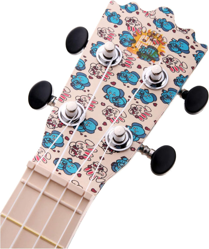 Classic Cantabile BeachBuddy "Sunny Zoo" Sopran Ukulele aus ABS Material (Uke, Hawaii Gitarre, PVC K