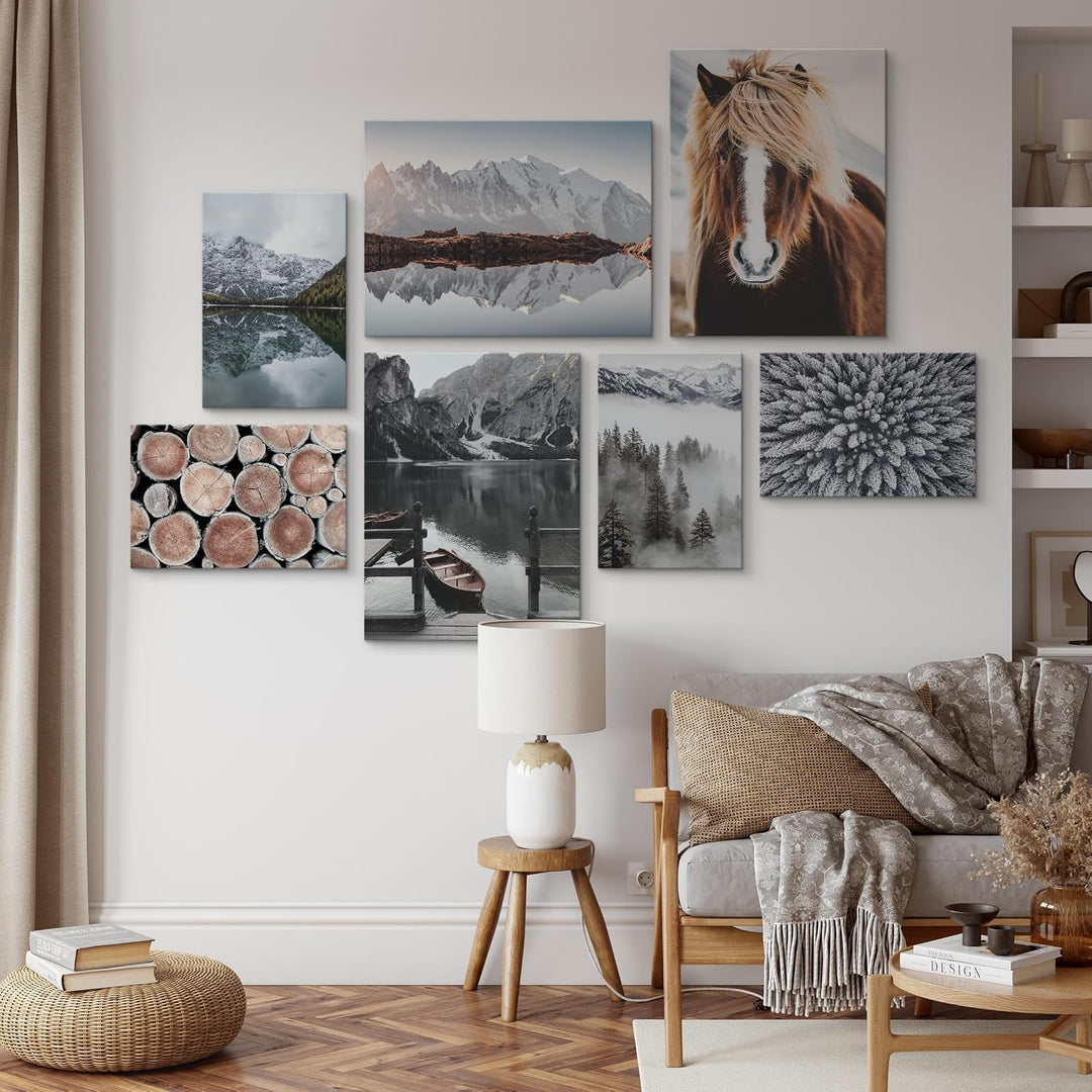 Muralo - Wandbilder Set - Leinwand Bilder Set Aufhängefertig - Bilder für Wohnzimmer Schlafzimmer -