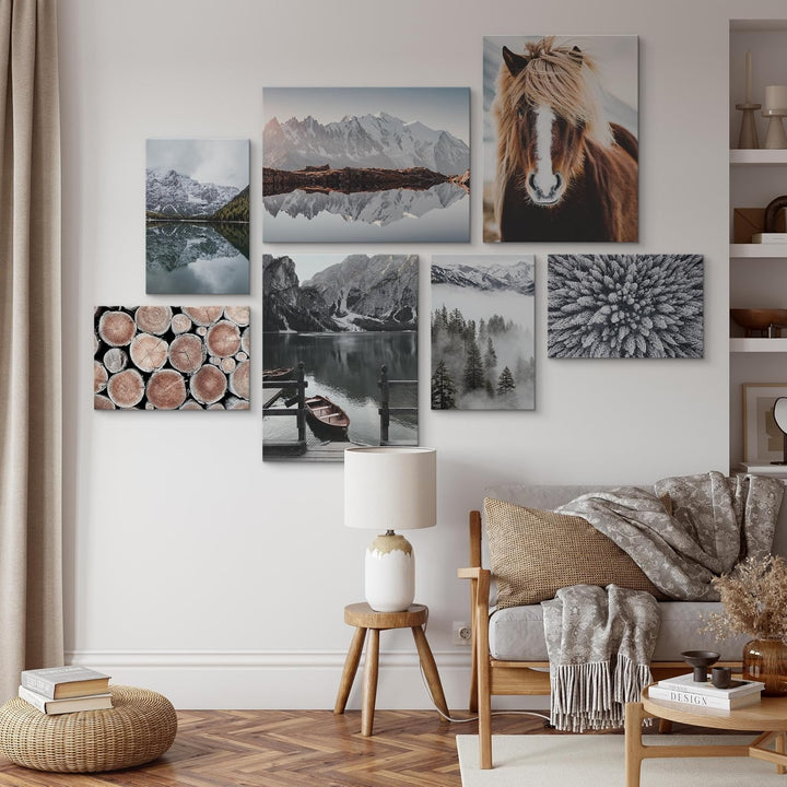 Muralo - Wandbilder Set - Leinwand Bilder Set Aufhängefertig - Bilder für Wohnzimmer Schlafzimmer -