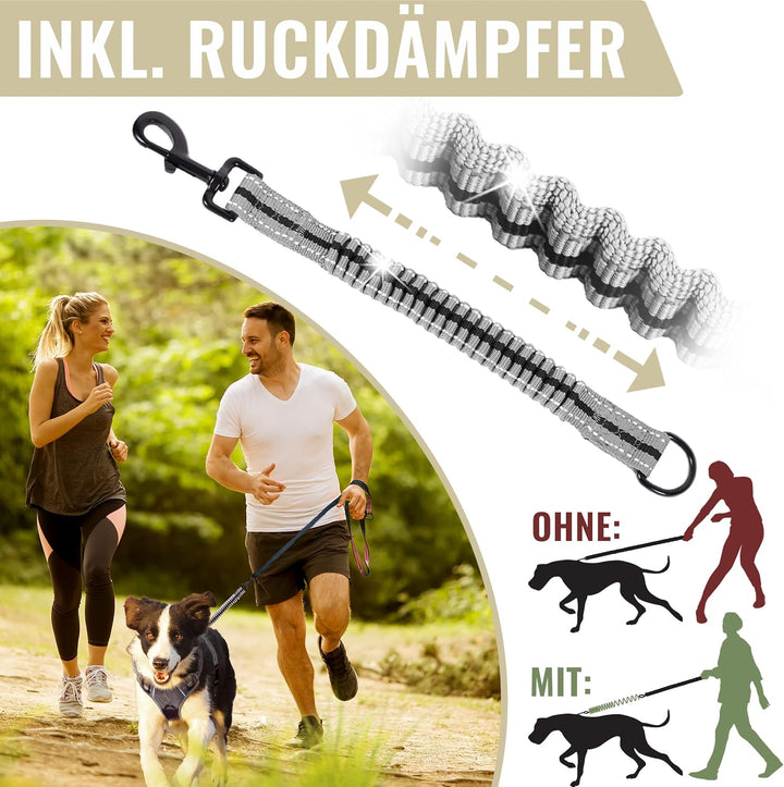 ne&amp;no® Hundegeschirr mit passenden Ruckdämpfer [Developed by NE&amp;NO] Hunde Geschirrset | Brustgeschir