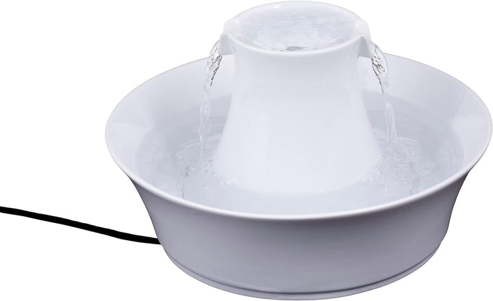 PetSafe Drinkwell Keramik-Trinkbrunnen Avalon, Gefiltertes Trinkwasser für Hunde und Katzen, 2 L Was