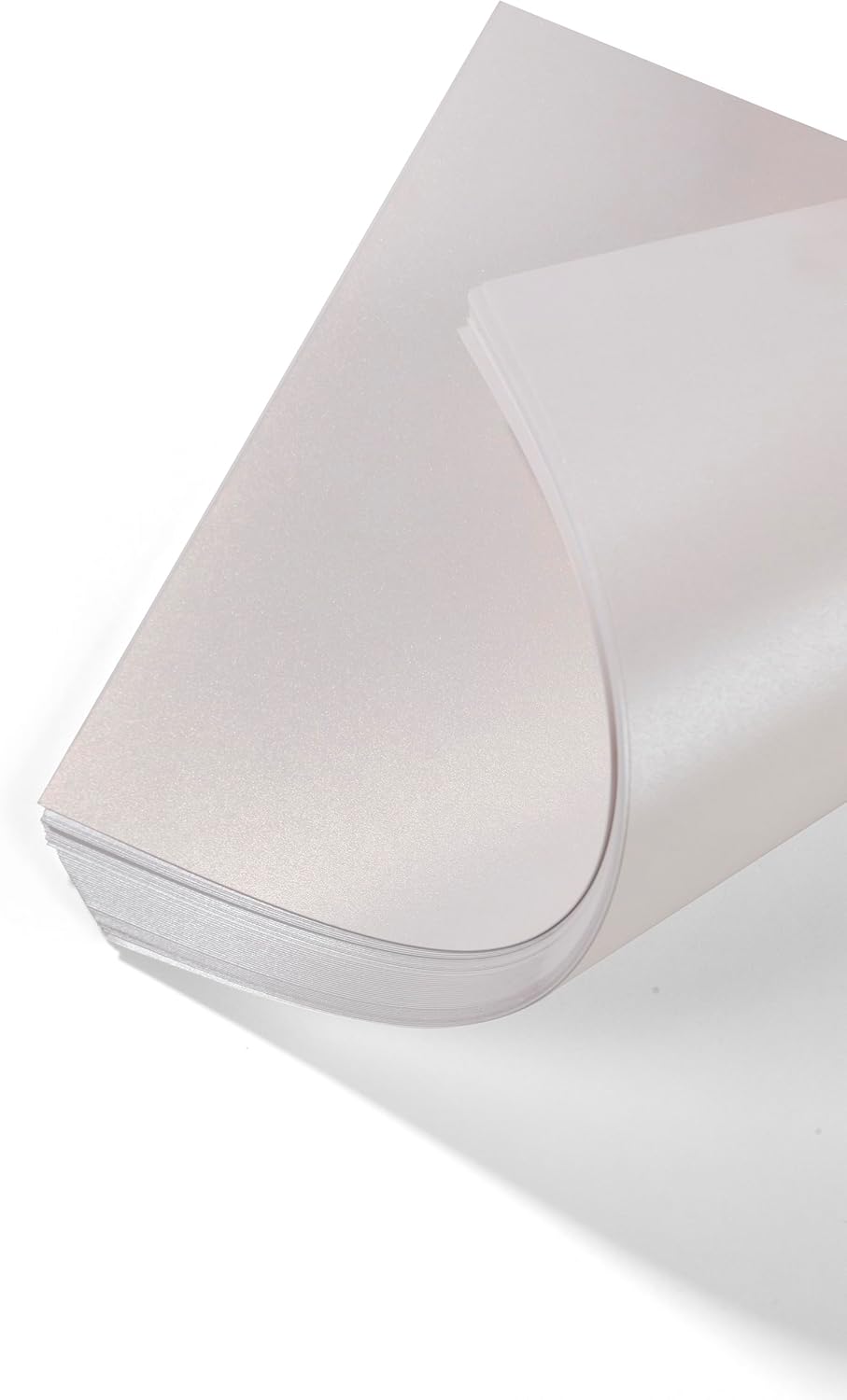 50 Blatt DIN A4 Perglanz-Papier Schneeweiss-Metallic, Bastelpapier mit Perlmutt-Schimmer, 120 g/m²