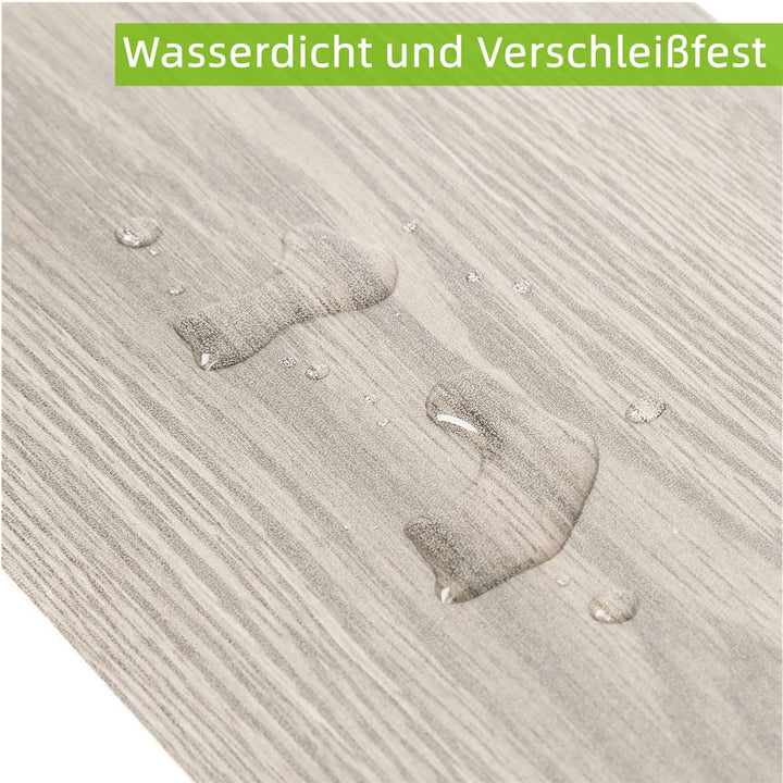 Gimisgu Bodenbelag Selbstklebend, Vinyl Laminat, 2,93 m², Holzoptik, Selbstklebende Fliesen, Weiss O
