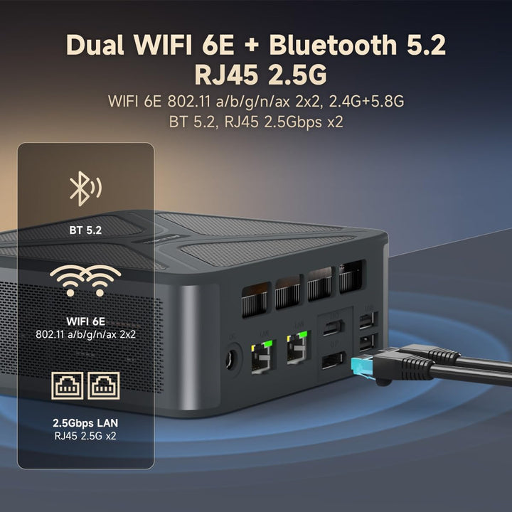 ALLIWAVA GH8 Mini PC, AMD Ryzen 9 8945HS (bis zu 5,2 GHz), 32 GB DDR5 RAM 1 TB SSD, AMD Radeon 780M,