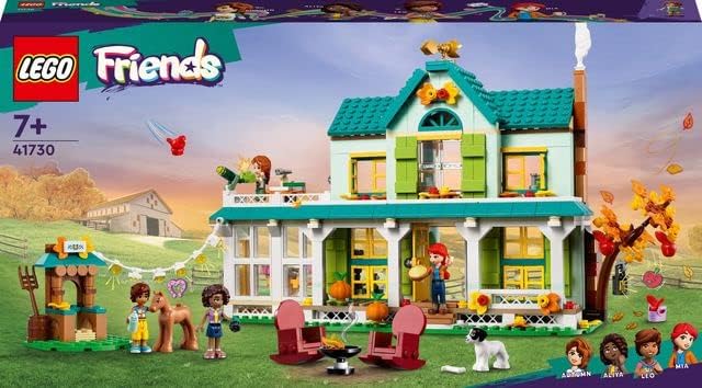 LEGO 41730 Friends Autumns Haus, Puppenhaus mit Tierfiguren und Zubehör, Mini-Puppen Autumn, Mia und