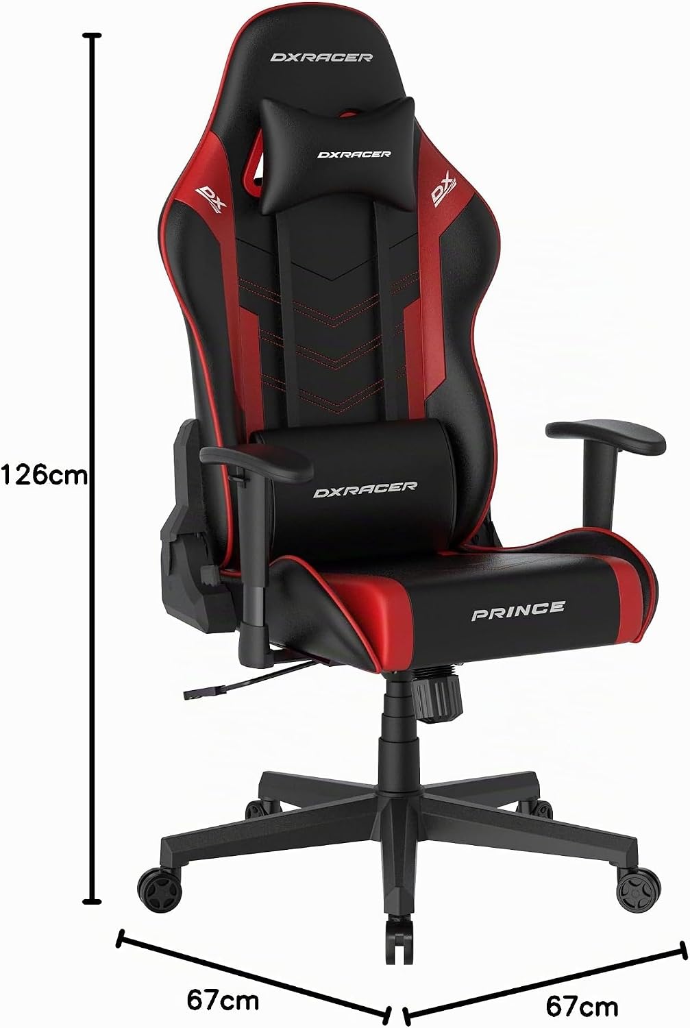 DXRacer Prince L PF132 Gaming-/ Büro-/ Schreibtischstuhl, mit Wippfunktion Gaming Stuhl Höhenverstel